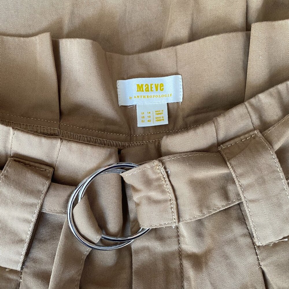 Maeve By Anthropologie High Rise Belted Cotton Pants